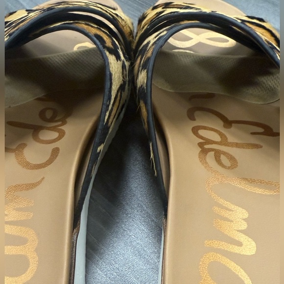 Sam Edelman Audrea Slide Sandals Women's Size 6 Lamb Fur Shoes Leopard Print - Picture 13 of 16